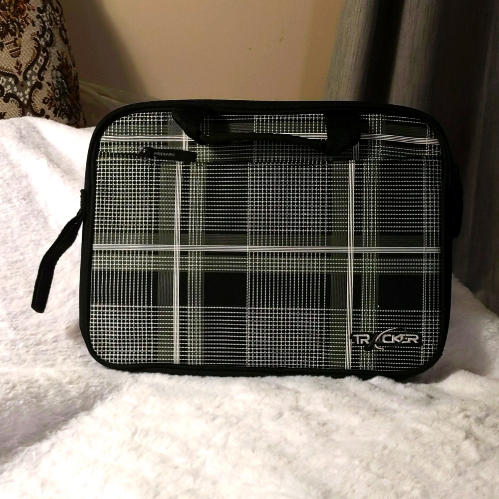 Tracker| Black And White plaid 10 inch Computer or Tablet Bag